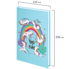 Блокнот А5 (134&times;206 мм), 80 л., твёрдый, клетка, выборочный лак, BRAUBERG KIDS, &laquo;Единорожки&raquo;, 114426