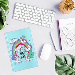 Блокнот А5 (134&times;206 мм), 80 л., твёрдый, клетка, выборочный лак, BRAUBERG KIDS, &laquo;Единорожки&raquo;, 114426