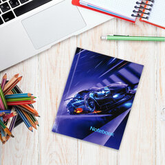 Блокнот МАЛЫЙ ФОРМАТ (110&times;147 мм), А6, 80 л., твёрдый, клетка, BRAUBERG KIDS, &laquo;Super Car&raquo;, 114441