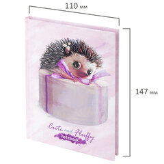 Блокнот МАЛЫЙ ФОРМАТ (110&times;147 мм), А6, 80 л., твёрдый, клетка, BRAUBERG KIDS, &laquo;Ёжик&raquo;, 114442