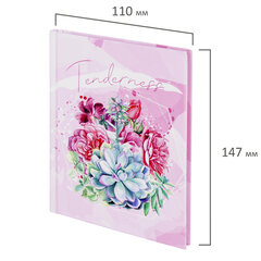 Блокнот МАЛЫЙ ФОРМАТ (110&times;147 мм), А6, 80 л., твёрдый, клетка, выборочный лак, STAFF, &laquo;Нежность&raquo;, 114448