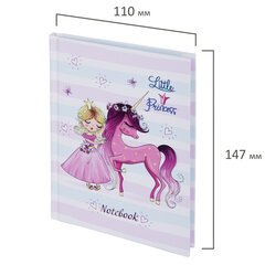 Блокнот МАЛЫЙ ФОРМАТ (110&times;147 мм), А6, 80 л., твёрдый, клетка, выборочный лак, BRAUBERG KIDS, &laquo;Queen&raquo;, 114450