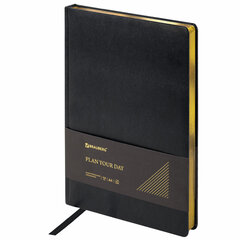 Ежедневник недатированный БОЛЬШОЙ ФОРМАТ 210&times;297 мм, А4, BRAUBERG &laquo;Iguana&raquo;, под кожу, 160 л., черный,114452