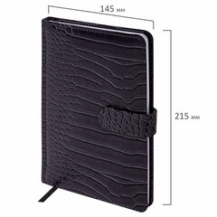 Еженедельник недатированный А5 145&times;215 мм, BRAUBERG &laquo;Party&raquo;, под кожу, 64 л., антрацитовый, 114472