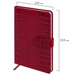 Еженедельник недатированный А5 145&times;215 мм, BRAUBERG &laquo;Party&raquo;, под кожу, 64 л., красный, 114474