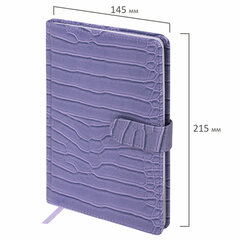 Еженедельник недатированный А5 145&times;215 мм, BRAUBERG &laquo;Party&raquo;, под кожу, 64 л., сиреневый, 114475