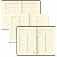 Еженедельник недатированный А5, 145&times;215 мм, BRAUBERG &laquo;Iguana&raquo;, под кожу, 64 л., красный, 114477