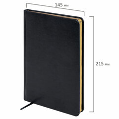 Еженедельник недатированный А5, 145&times;215 мм, BRAUBERG &laquo;Iguana&raquo;, под кожу, 64 л., черный, 114478