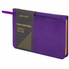 Еженедельник недатированный МАЛЫЙ ФОРМАТ 95&times;155 мм, А6, BRAUBERG &laquo;Iguana&raquo;, под кожу, 64 л., сиреневый, 114482