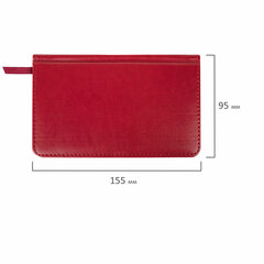 Еженедельник недатированный МАЛЫЙ ФОРМАТ 95&times;155 мм А6 BRAUBERG &laquo;Rainbow&raquo;, под кожу, 64 л., красный, 114484