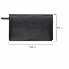 Еженедельник недатированный МАЛЫЙ ФОРМАТ 95&times;155 мм А6 BRAUBERG &laquo;Rainbow&raquo;, под кожу, 64 л., черный, 114485