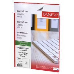 Этикетка самоклеящаяся 210&times;297 мм, 1 этикетка, белая, 70 г/<wbr/>м<sup>2</sup>, 50 листов, TANEX, сырье Финляндия, 114527