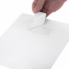 Этикетка самоклеящаяся 67&times;46 мм, 18 этикеток, белая, 70 г/<wbr/>м<sup>2</sup>, 50 листов, TANEX, сырье Финляндия, 114535