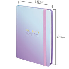 Ежедневник недатированный с резинкой А5 (145&times;203 мм), BRAUBERG, твердый, 128 л., &laquo;Градиент&raquo;, 114557