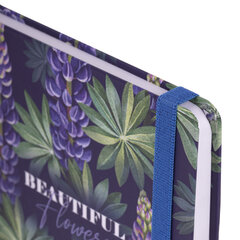 Ежедневник недатированный с резинкой А5 (145&times;203 мм), BRAUBERG, твердый, 128 л., &laquo;Beautiful Flowers&raquo;, 114558