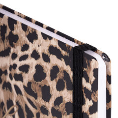 Ежедневник недатированный с резинкой А5 (145&times;203 мм), BRAUBERG, твердый, фольга, 128 л., &laquo;Leopard&raquo;, 114561