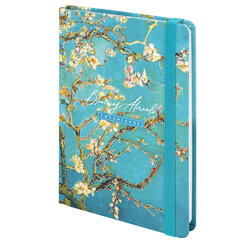 Ежедневник недатированный с резинкой А5 (145&times;203 мм), BRAUBERG, твердый, фольга, 128 л., &laquo;Almond&raquo;, 114568