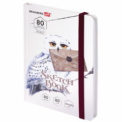 Скетчбук, белая бумага 80 г/<wbr/>м<sup>2</sup>, 145&times;203 мм, 80 л., резинка, твердый, BRAUBERG ART DEBUT &laquo;Хогвартс&raquo;, 114581