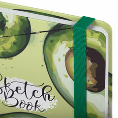 Скетчбук, белая бумага 160 г/<wbr/>м<sup>2</sup>, 145&times;203 мм, 64 л., резинка, твердый, BRAUBERG ART CLASSIC &laquo;Авокадо&raquo;, 114588