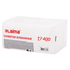 Салфетки бумажные 400 шт., 24&times;24 см, &laquo;Big Pack&raquo;, белые, 100% целлюлоза, LAIMA, 114724