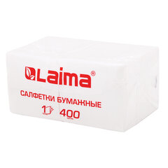 Салфетки бумажные 400 шт., 24&times;24 см, &laquo;Big Pack&raquo;, белые, 100% целлюлоза, LAIMA, 114724