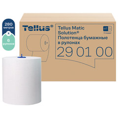 Полотенца бумажные рулонные 280 м, Tellus/<wbr/>TORK Matic (Система H1) UNIVERSAL, КОМПЛЕКТ 6 рулонов, 290100