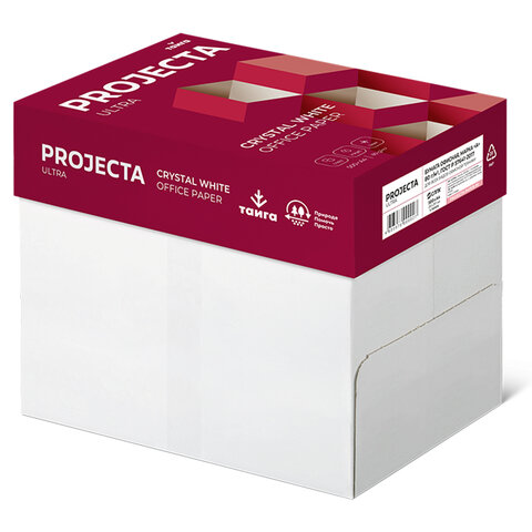 Бумага офисная А4, 80 г/м2, 500 л., марка А, PROJECTA, Россия, 168% (CIE)