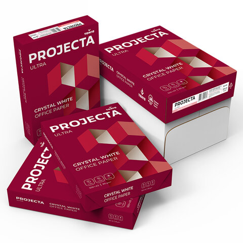 Бумага офисная БОЛЬШОГО ФОРМАТА (297х420), А3, 80 г/м2, 500 л., марка А, PROJECTA ULTRA, Россия, 162% (CIE) - фото 4