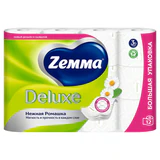 Бумага туалетная 3-слойная 12 рулонов (12х18 м), С АРОМАТОМ РОМАШКИ, ZEMMA/ZEWA Deluxe, 536131