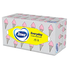 Салфетки косметические 2-слойные в картонном коробе, 250 штук, ZEMMA/ZEWA Everyday, 86791
