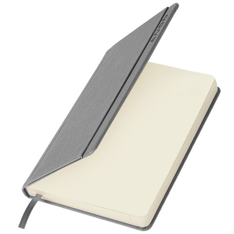 Ежедневник датированный 2024 А5 138x213 мм, BRAUBERG "Flap", под кожу, органайзер, серый, 114971