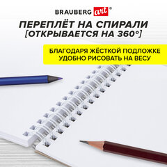 Скетчбук, белая бумага 100 г/м2, 140х201 мм, 60 л., гребень, жёсткая подложка, BRAUBERG ART DEBUT, "Аниме", 115061
