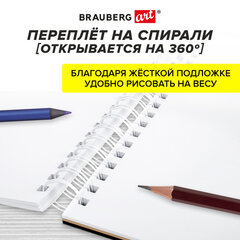 Скетчбук, 4 типа бумаги (акварельная, белая, черная, крафт) 146х204 мм, 60 л., гребень, BRAUBERG ART DEBUT, АНИМЕ, 115066