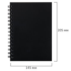 Скетчбук, белая бумага 160 г/<wbr/>м<sup>2</sup>, 145&times;205 мм, 60 л., гребень, твёрдая обложка ЧЕРНАЯ, BRAUBERG ART CLASSIC, 115072