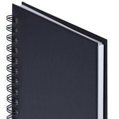 Скетчбук, белая бумага 160 г/<wbr/>м<sup>2</sup>, 145&times;205 мм, 60 л., гребень, твёрдая обложка ЧЕРНАЯ, BRAUBERG ART CLASSIC, 115072