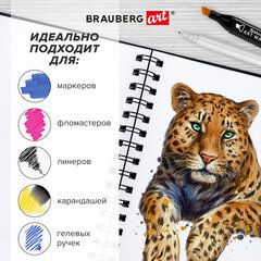 Скетчбук для маркеров, бумага ВХИ 200 г/<wbr/>м<sup>2</sup> 210&times;297 мм, 30 л., гребень, твердая обложка, ЧЕРНАЯ, BRAUBERG ART CLASSIC, 115080