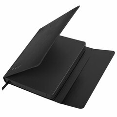 Ежедневник недатированный А5 (148&times;218 мм), ОФИСМАГ, под кожу, магнитный клапан, 160 л., черный, 115082