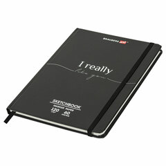 Скетчбук для маркеров 120 г/<wbr/>м<sup>2</sup>, 148&times;210 мм, 60 л., твердая обложка, резинка, BRAUBERG ART PREMIERE, &laquo;For you&raquo;, 115101