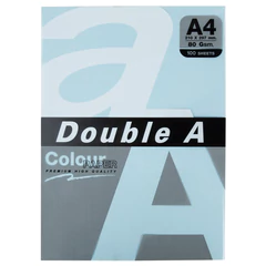 Бумага цветная DOUBLE A, А4, 80 г/<wbr/>м<sup>2</sup>, 100 л. (5 цветов x 20 листов), микс пастель