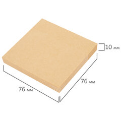 Блок самоклеящийся крафтовая бумага (стикеры) BRAUBERG KRAFT, 76&times;76 мм, 100 листов, 115203