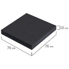 Блок самоклеящийся (стикеры) черный BRAUBERG BLACK, 76&times;76 мм, 100 листов, 115204