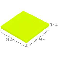 Блок самоклеящийся прозрачно-желтый (стикеры) BRAUBERG TRANSPARENT 76&times;76 мм, 100 листов, 115207