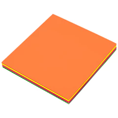 Блок самоклеящийся пластиковый (стикеры) 4 цвета BRAUBERG MULTI COLOUR 76&times;76 мм, 100 листов, 115208