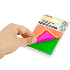 Блок самоклеящийся пластиковый (стикеры) 4 цвета BRAUBERG MULTI COLOUR 76&times;76 мм, 100 листов, 115208