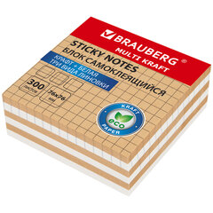 Блок самоклеящийся крафтовый (стикеры) BRAUBERG, MULTI KRAFT 76&times;76 мм, 300 листов, 115209