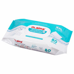 Полотенца влажные 80 шт., БОЛЬШИЕ XXL 16,5&times;25 см, с аллантоином и коллоидным серебром, LAIMA, 115222