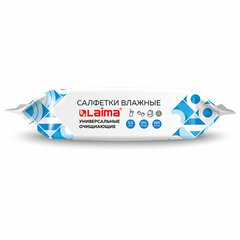 Салфетки влажные 150 шт., УНИВЕРСАЛЬНЫЕ, с пластиковым клапаном, для всей семьи, LAIMA, 115227