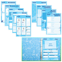 Папка-портфолио школьника &laquo;ОТЛИЧНИК&raquo;, 4 кольца, 20 файлов, 10 вкладышей, 7БЦ матовая, BRAUBERG, 115240