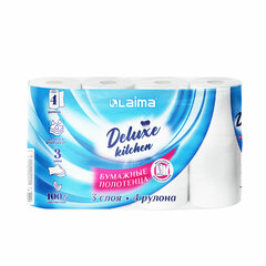 Полотенца бумажные 3-х слойные, 4 рулона по 11 м (отрыв 1/<wbr/>2 листа), LAIMA Deluxe, 100% целлюлоза, 115400