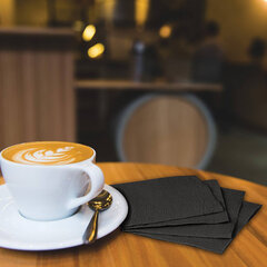 Салфетки бумажные 400 шт., 24&times;24 см, &laquo;Big Pack&raquo;, черные, 100% целлюлоза, LAIMA, 115401